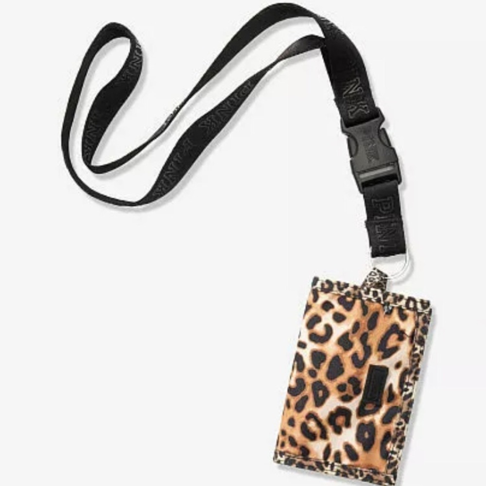 $20💋New VS PINK Leopard Velcro ID Holder